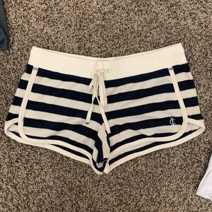 Juicy couture terry cloth navy stripe shorts